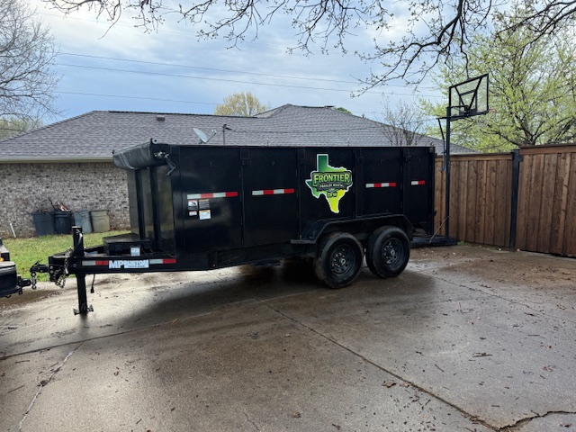 7' x 14' Dump Trailer for rent in Mansfield TX — Frontier Trailer Rentals